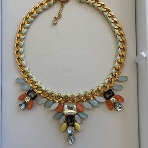 Statement Crystal Necklace w/ threaded chain.